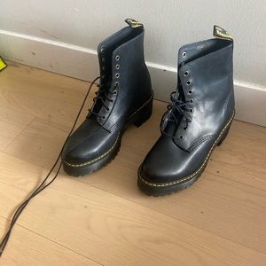Dr. Martens Women's Shriver Hi Fashion Boot, Black Burnished Wyoming- UK size 9